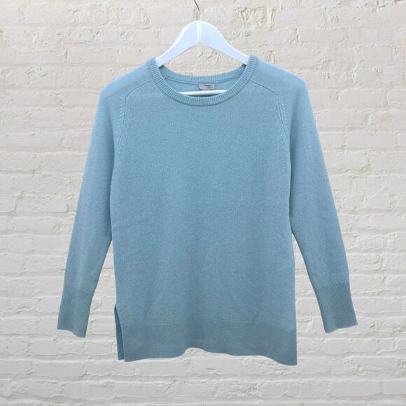 Halogen Cashmere Sweater Petite XS Blue Crew Neck Long Sleeve - Picture 4 of 15